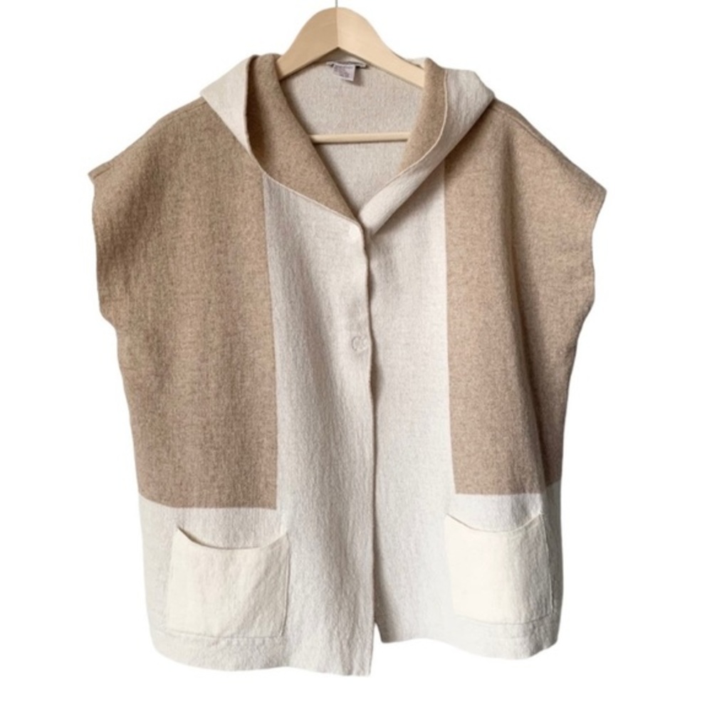 Note di Anita Italian Wool Cashmere
Hooded Sleeveless‎ Cardigan Wrap
Vest OS